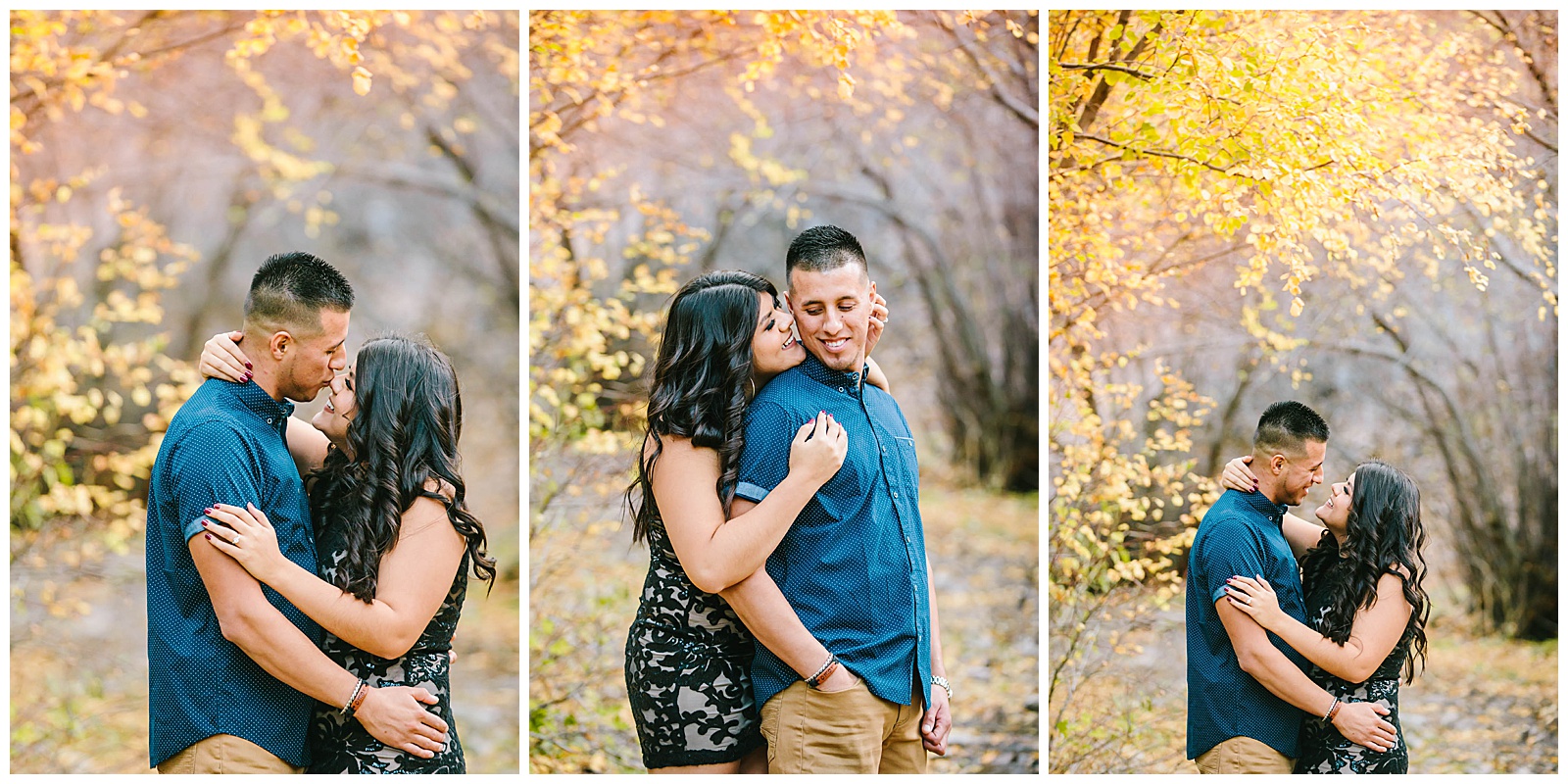 Kelly Canyon Engagement Fall Leaves