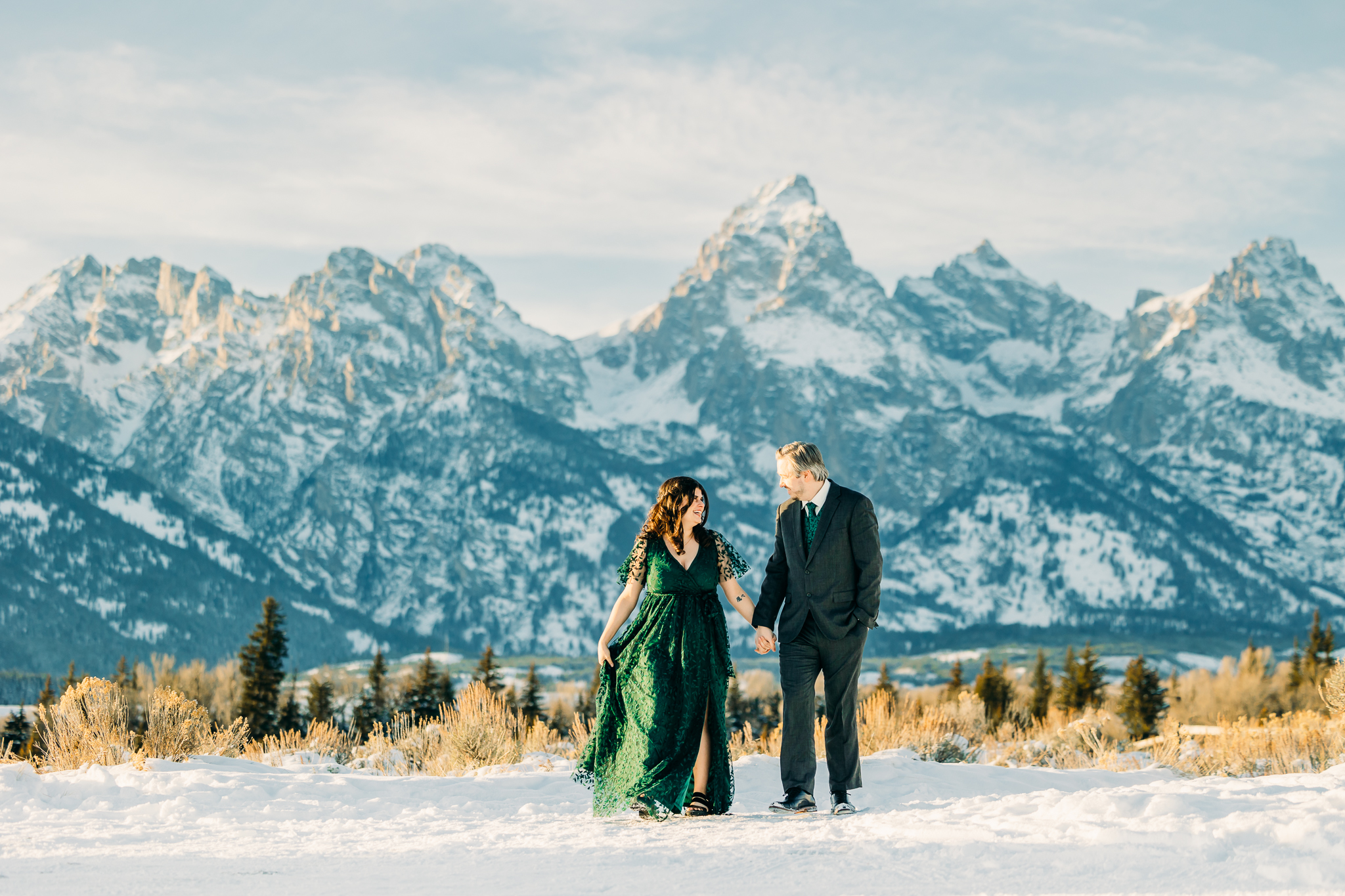 Taggart Trailhead Grand Teton winter wedding