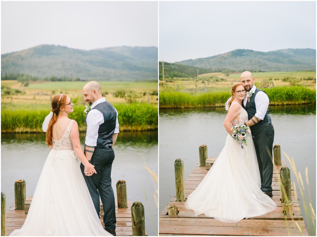 Jackson Hole cabin wedding rainy