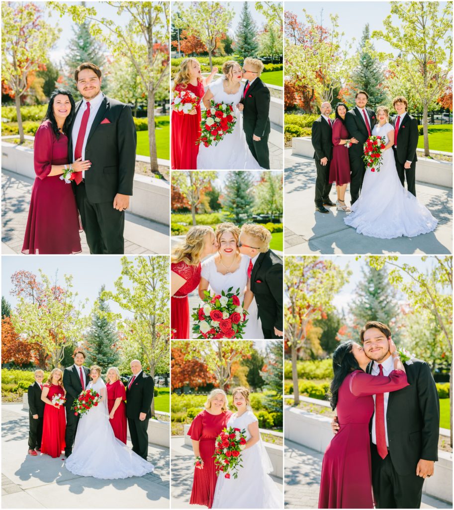 Idaho Falls temple wedding poppy formals