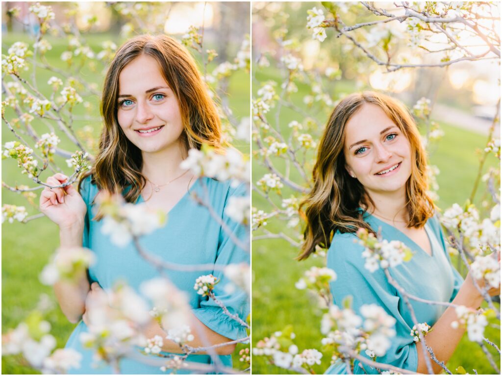 Idaho Falls LDS Missionary Photos blossoms spring girl Senior