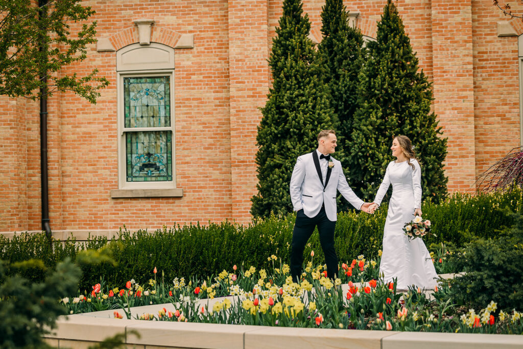 Historic Provo City Center Temple Spring Wedding classy elopement