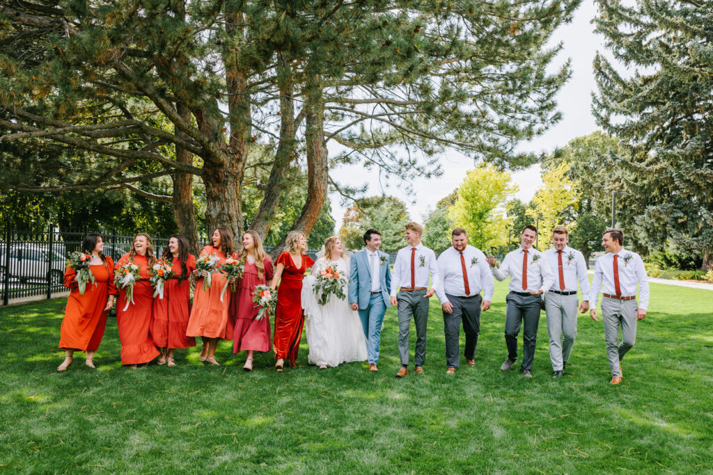 Idaho Falls Temple LDS Greenbelt summer wedding