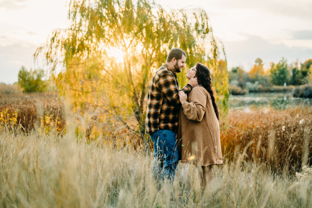 Fall couple Idaho Falls riverwalk greenbelt