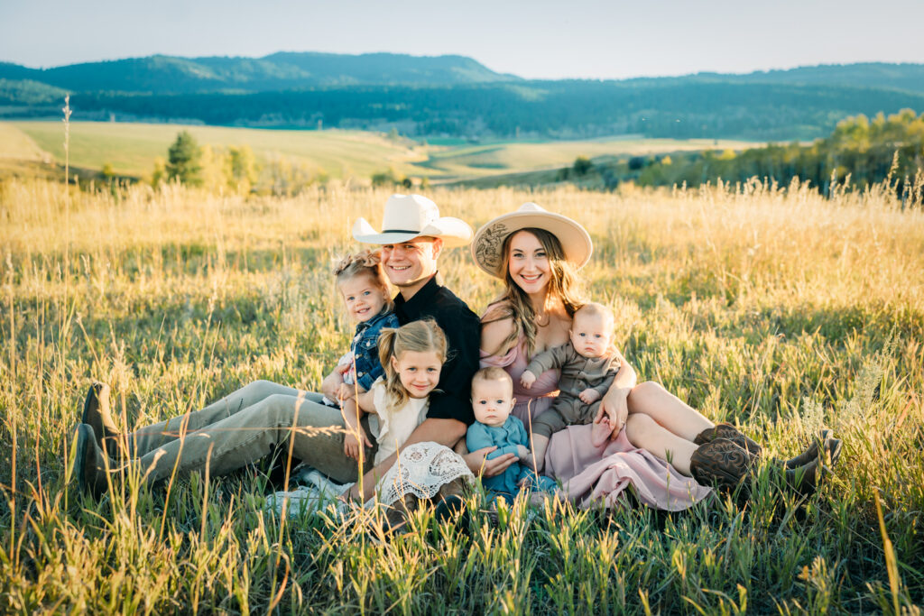 Swan Valley Idaho family photo session fall sunlight kids twin babies