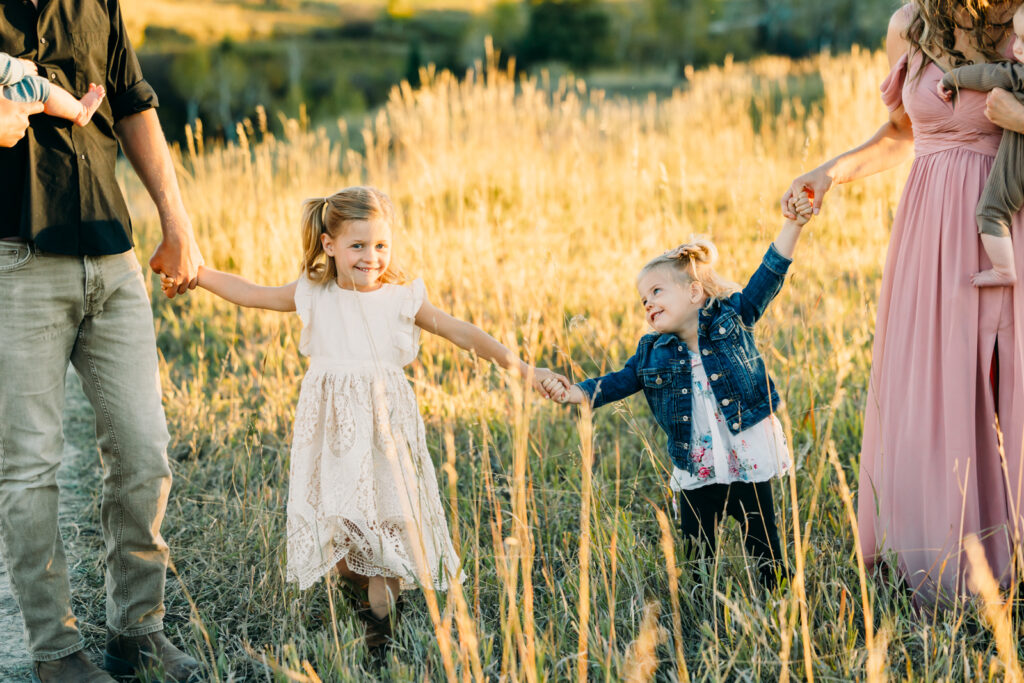 Swan Valley Idaho family photo session fall sunlight kids twin babies