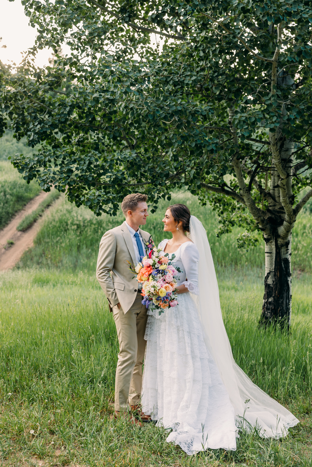 First look on wedding day at Swan Valley Idaho Rainey Creek Estate
