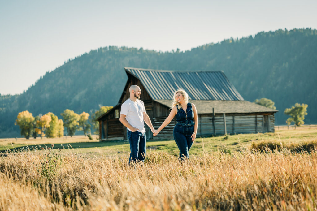 Grand Teton Engagement Schwabacher's Landing fall formal posing