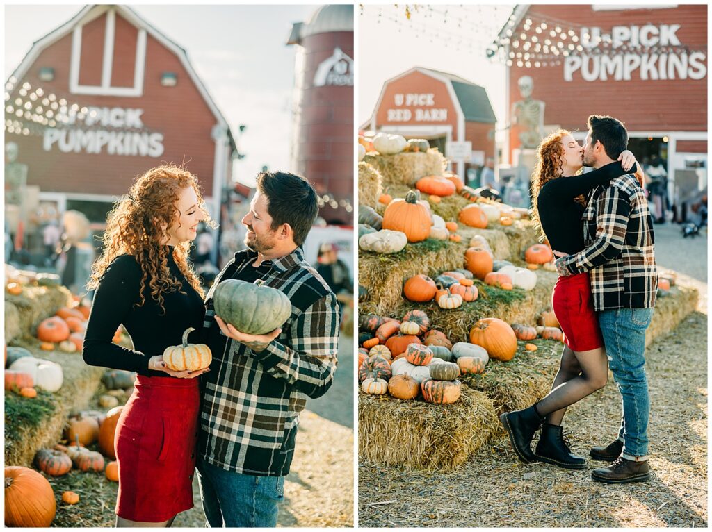 Upick Red Barn Pumpkin Idaho Falls engagement photo session