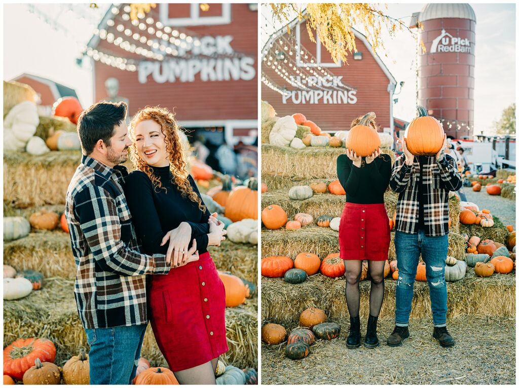 Upick Red Barn Pumpkin Idaho Falls engagement photo session