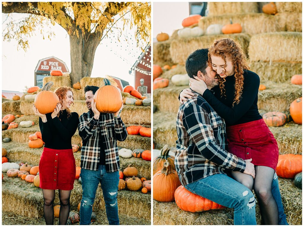 Upick Red Barn Pumpkin Idaho Falls engagement photo session
