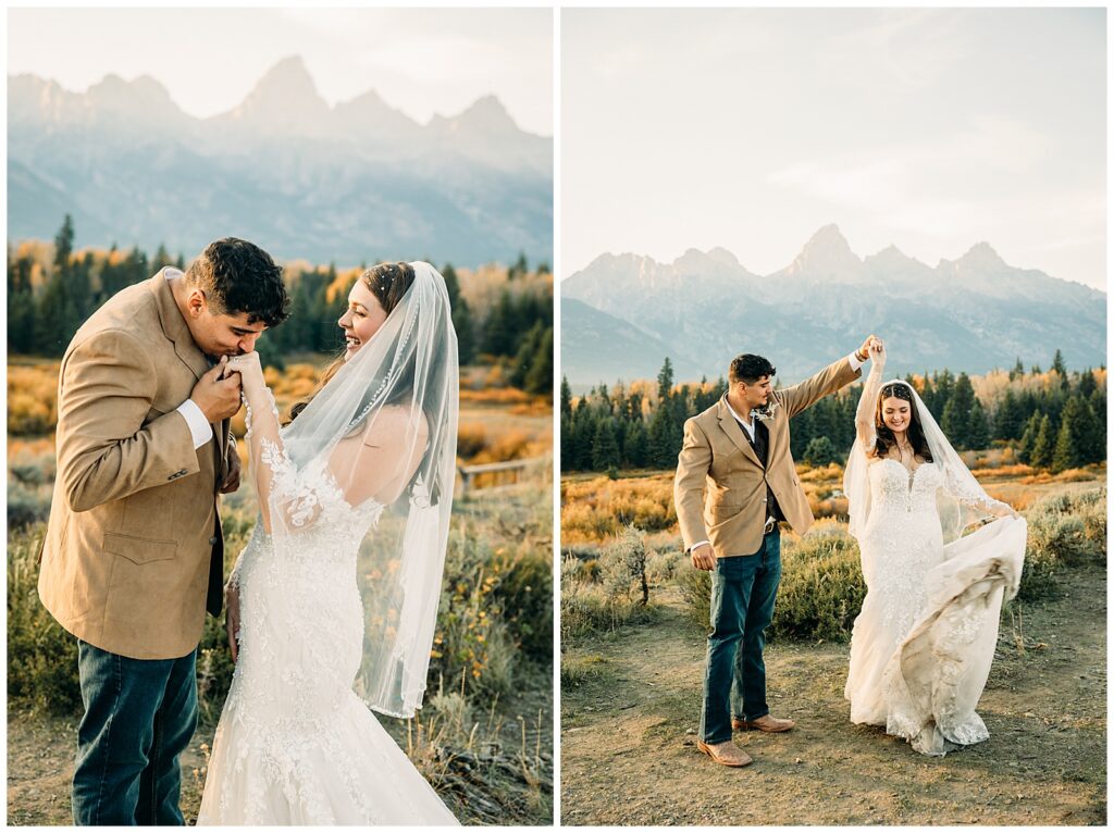 Sunset Wedding at The Wedding Tree Bridger-Teton Park