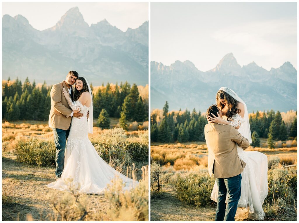 Sunset Wedding at The Wedding Tree Bridger-Teton Park