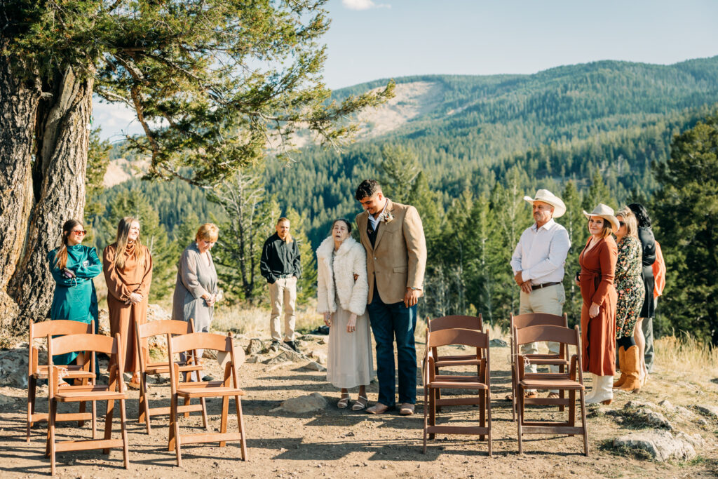 Elopement Ceremony at The Wedding Tree Wyoming Bridger-Teton National Forest Summer