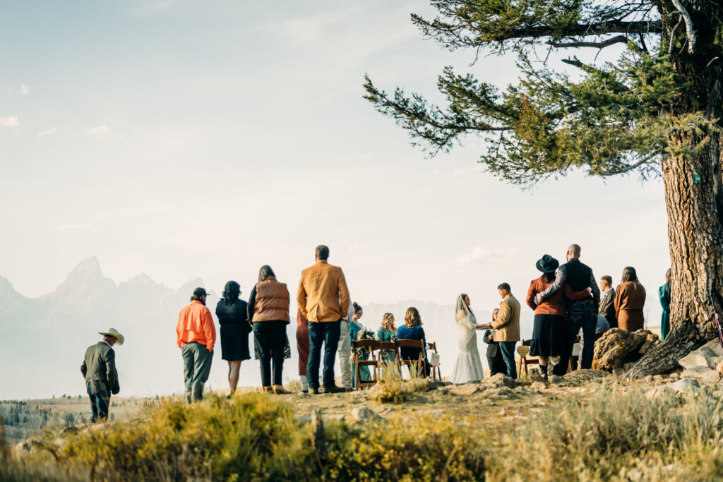 Elopement Ceremony at The Wedding Tree Wyoming Bridger-Teton National Forest Summer