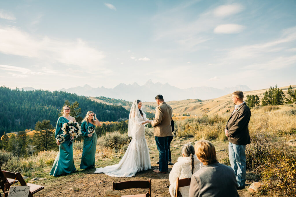 Elopement Ceremony at The Wedding Tree Wyoming Bridger-Teton National Forest Summer