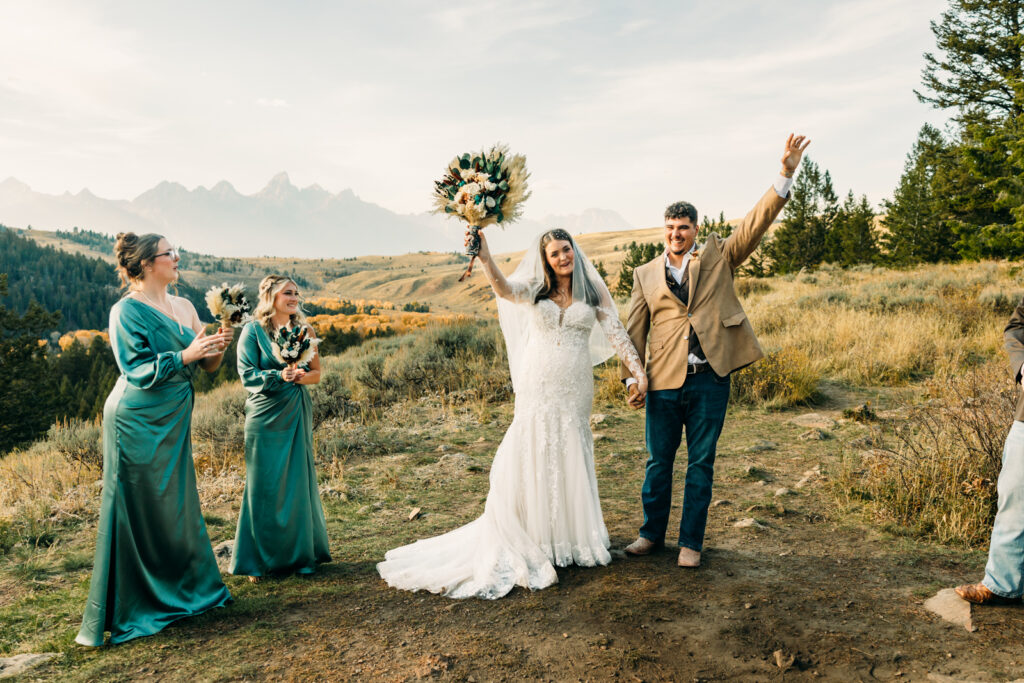 Elopement Ceremony at The Wedding Tree Wyoming Bridger-Teton National Forest Summer