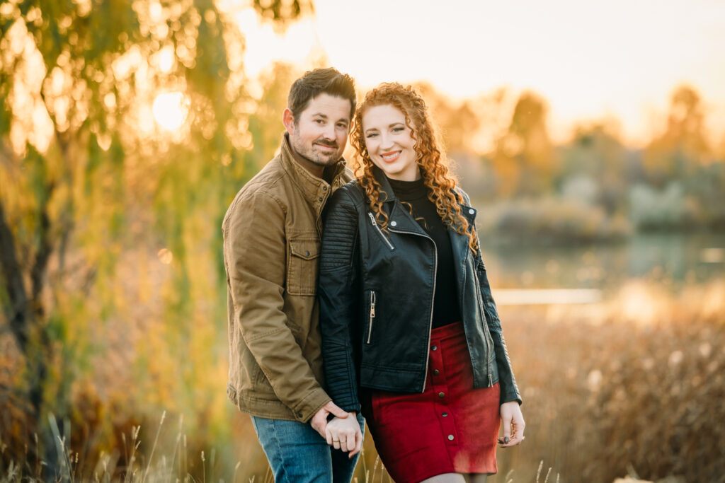 Rich and romantic fall idaho falls engagement photo session gem lake
