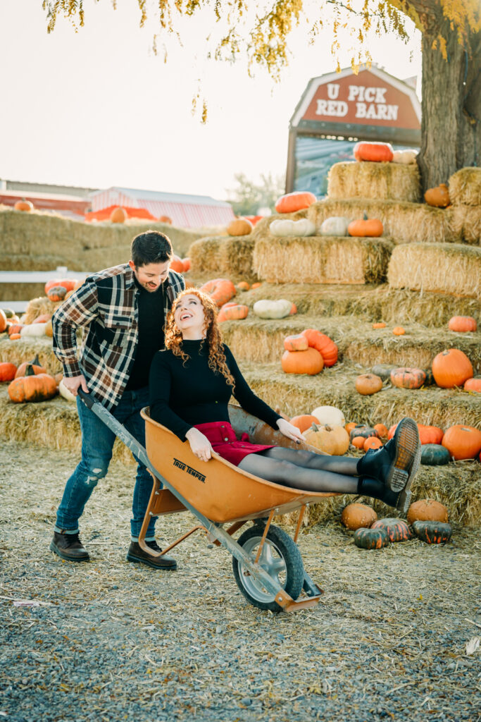 Upick Red Barn Pumpkin Idaho Falls engagement photo session