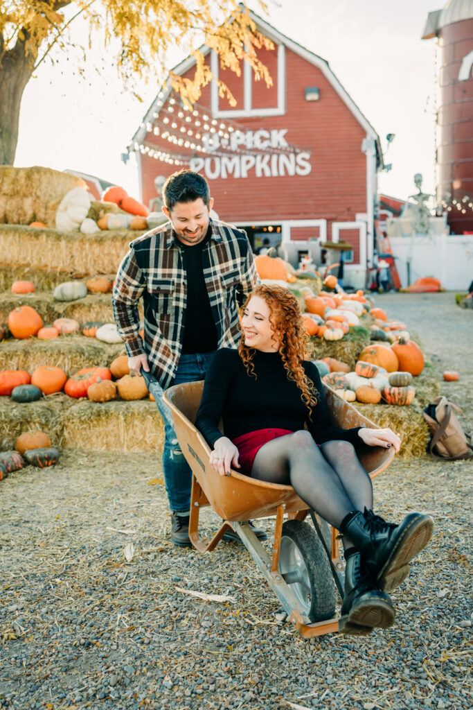 Upick Red Barn Pumpkin Idaho Falls engagement photo session