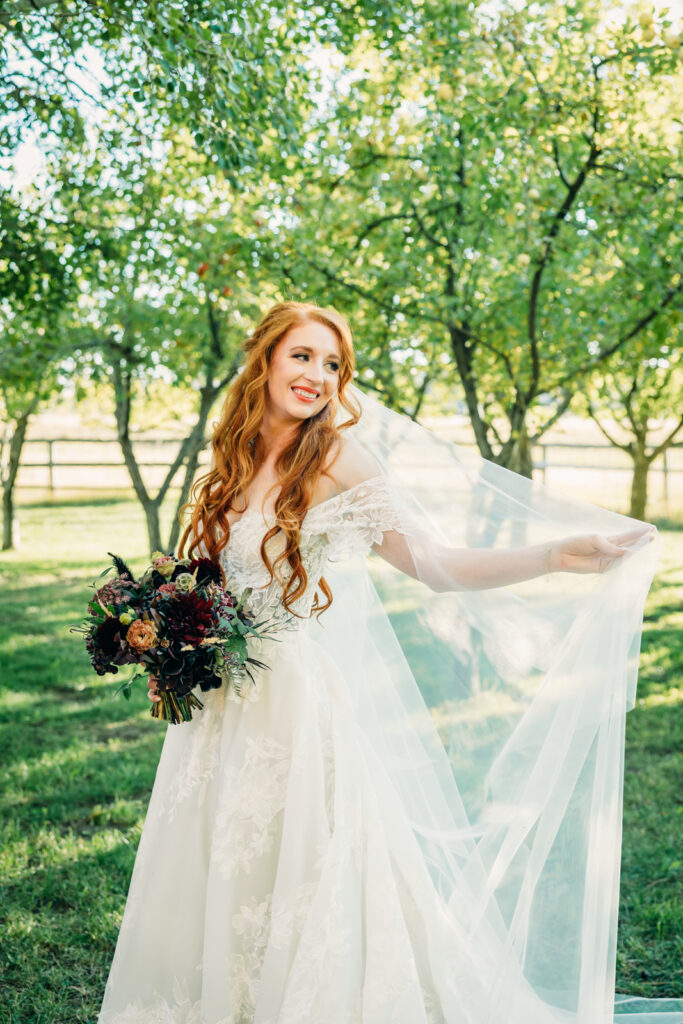 Fall inspired wedding in the mountains of Kelly Canyon Idaho Snake River