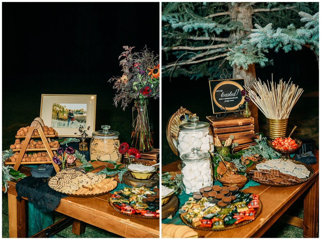 Fall inspired wedding in the mountains of Kelly Canyon Idaho Snake River Meadow purple flowers
