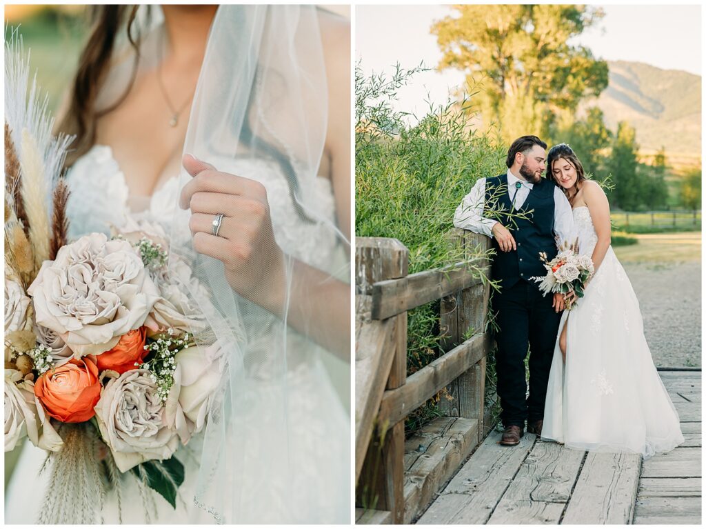 hansen guest ranch wedding swan valley idaho bride and groom