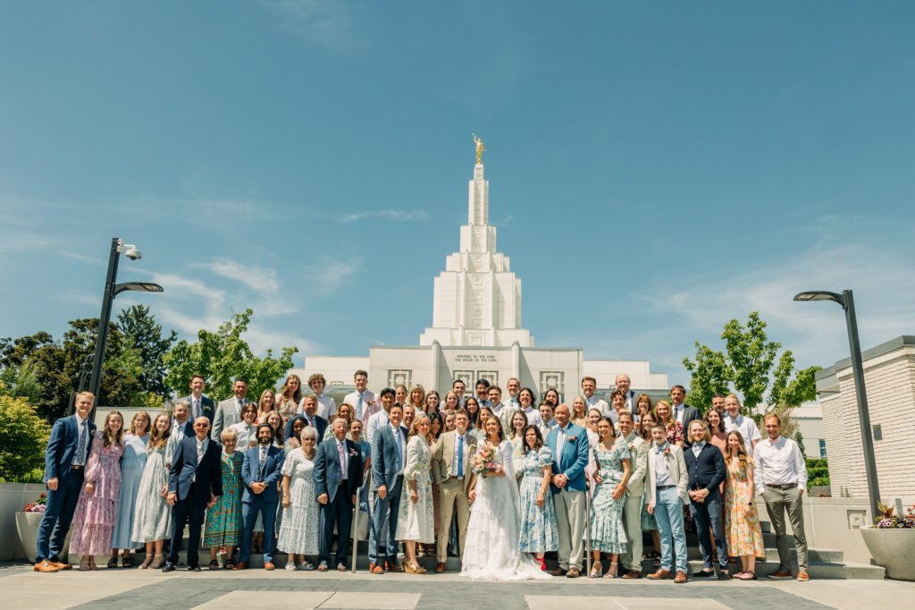 Idaho Falls LDS temple summer wedding vintage dress