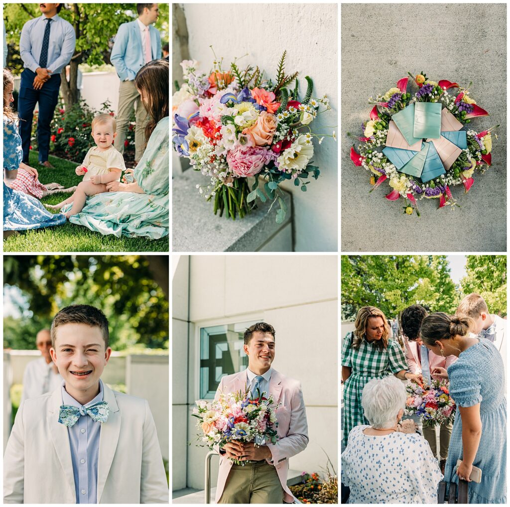 Idaho Falls LDS temple summer wedding vintage dress