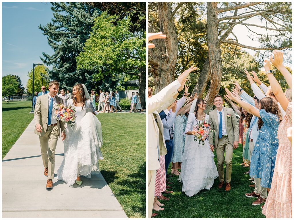 Idaho Falls LDS temple summer wedding vintage dress