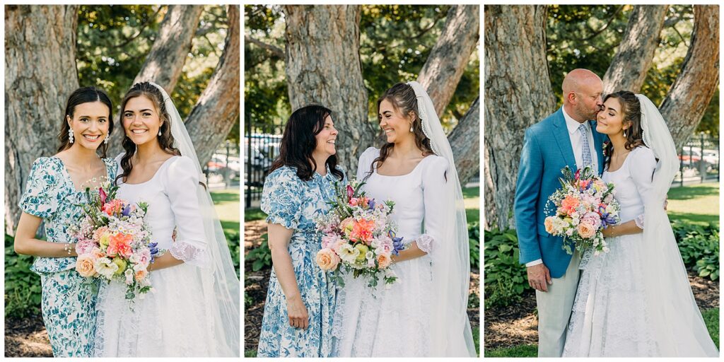 Idaho Falls LDS temple summer wedding vintage dress