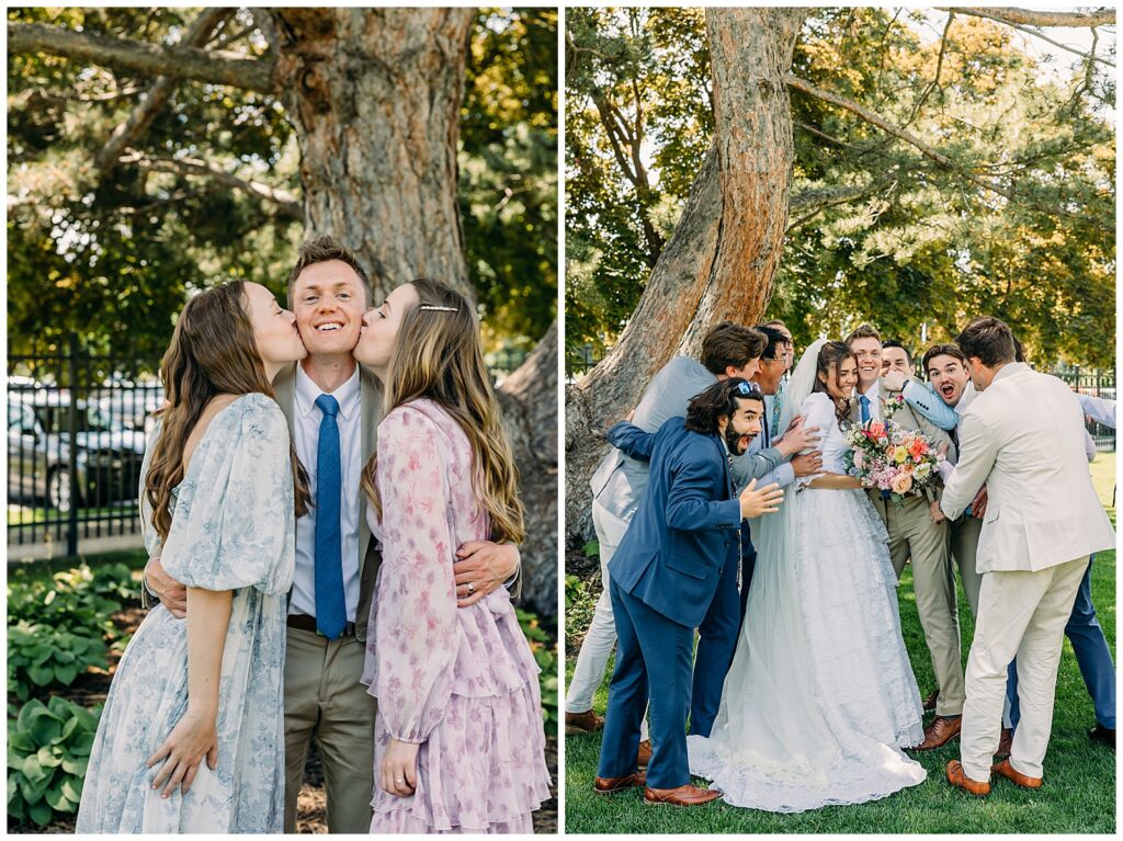 Idaho Falls LDS temple summer wedding vintage dress