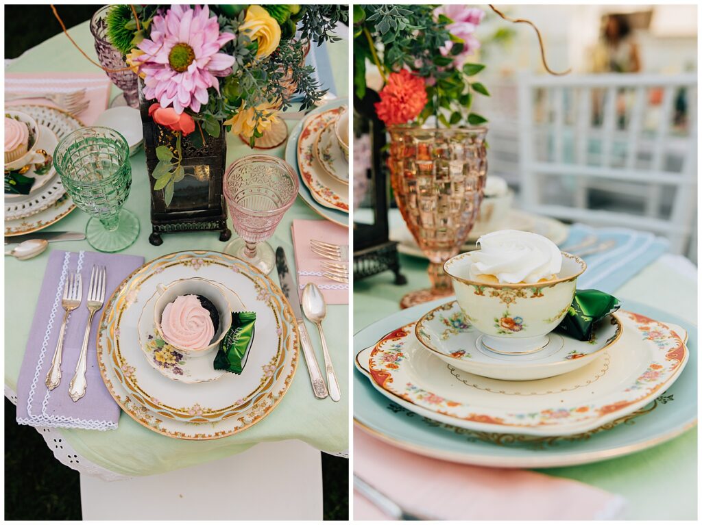 Idaho Falls backyard wedding reception vintage floral inspired beautiful