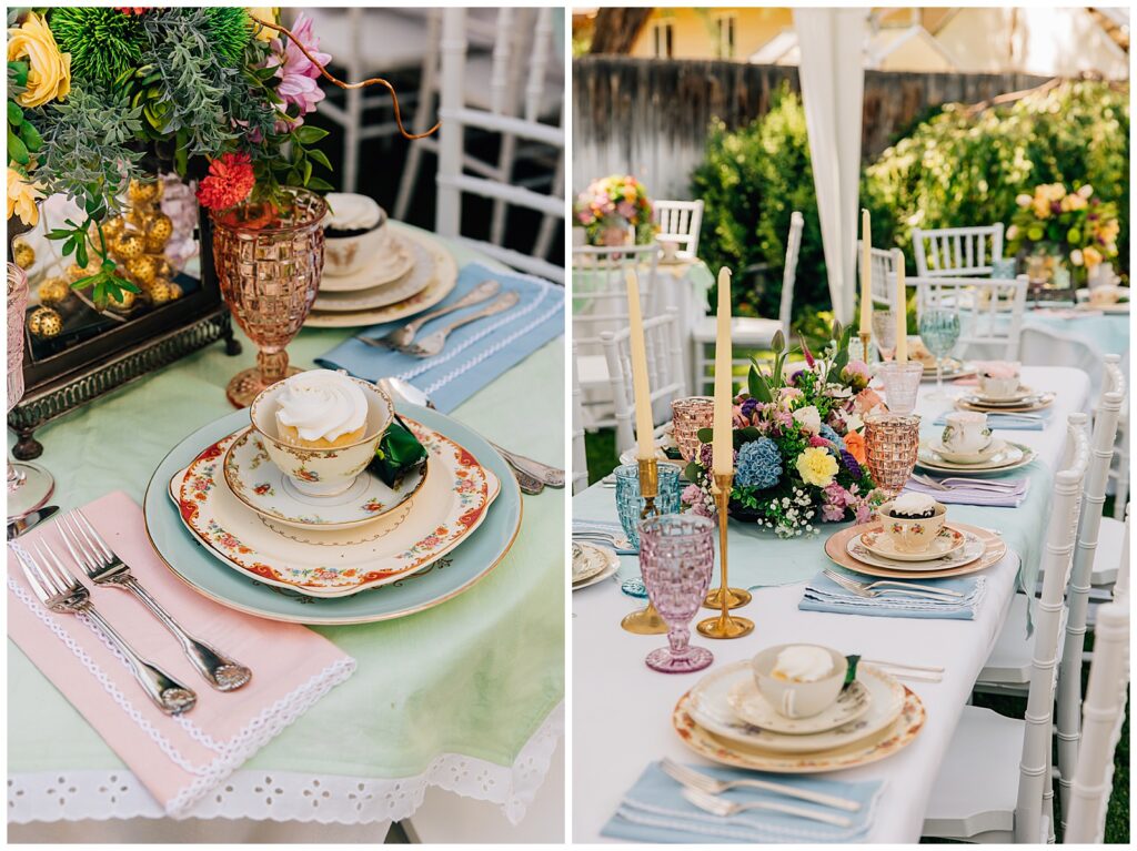 Idaho Falls Backyard wedding reception vintage floral inspired beautiful