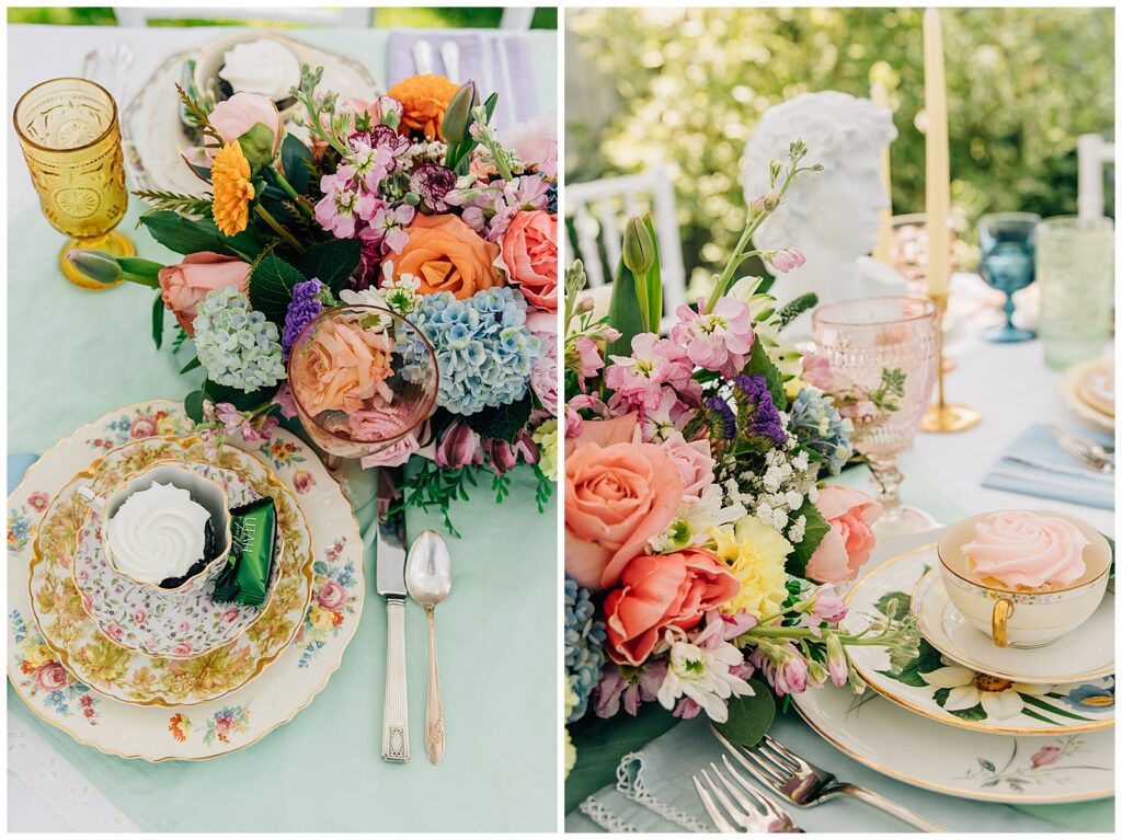 Idaho Falls Backyard wedding reception vintage floral inspired beautiful