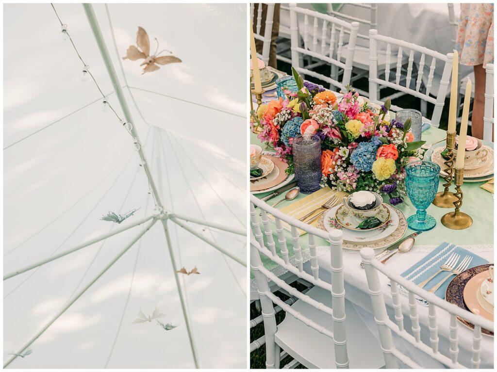 Idaho Falls Backyard wedding reception vintage floral inspired beautiful