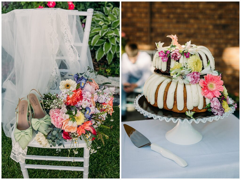 Idaho Falls backyard wedding reception vintage floral inspired beautiful