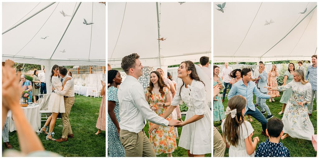 Idaho Falls backyard wedding reception vintage floral inspired beautiful