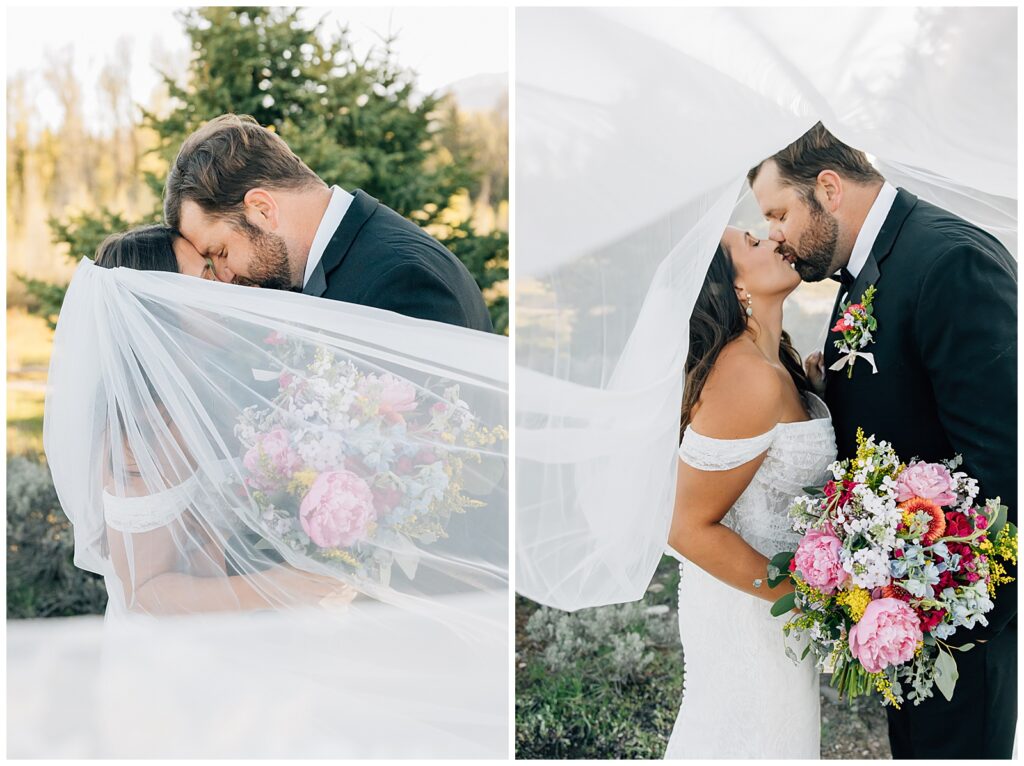 Jackson Hole Small Wedding, Rainy wedding ceremony at Schwabacher’s Landing, Grand Teton National Park Wedding, Elopement photos