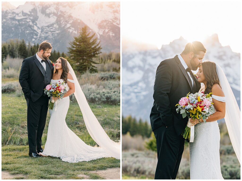 Jackson Hole Small Wedding, Rainy wedding ceremony at Schwabacher’s Landing, Grand Teton National Park Wedding, Elopement photos