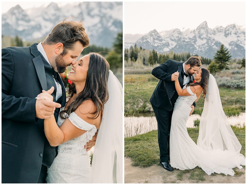 Jackson Hole Small Wedding, Rainy wedding ceremony at Schwabacher’s Landing, Grand Teton National Park Wedding, Elopement photos