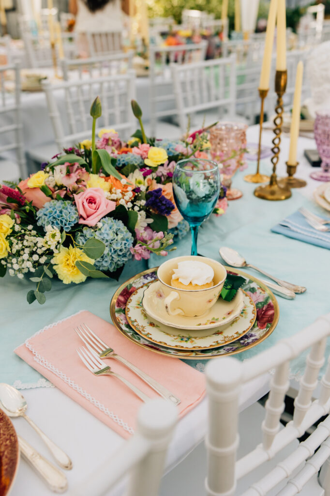 Idaho Falls LDS temple summer wedding vintage dress backyard reception