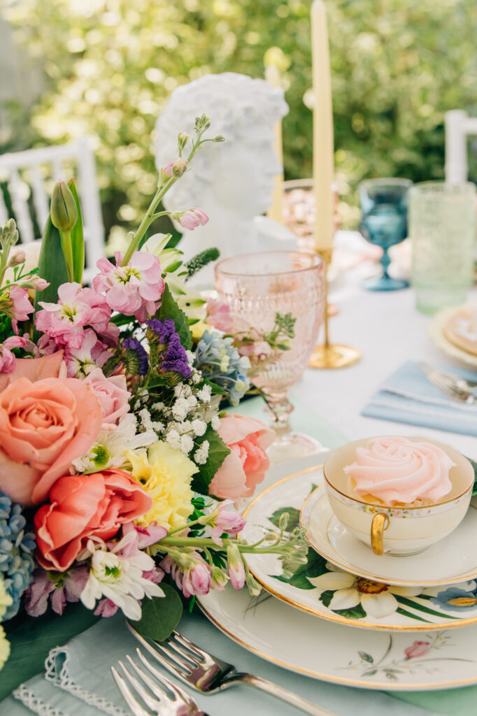 Idaho Falls LDS temple summer wedding vintage dress backyard reception