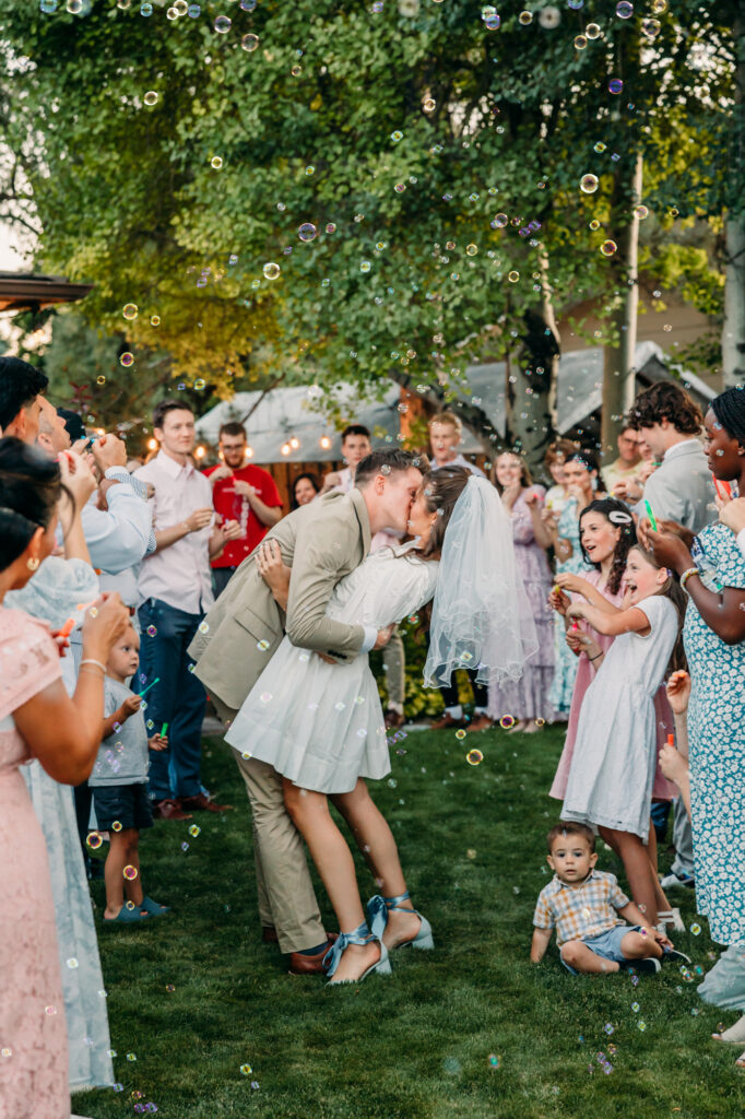 Idaho Falls backyard wedding reception vintage floral inspired beautiful