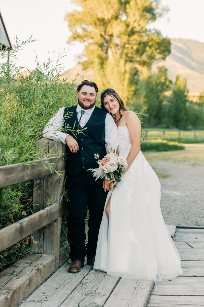 hansen guest ranch wedding swan valley idaho bride and groom