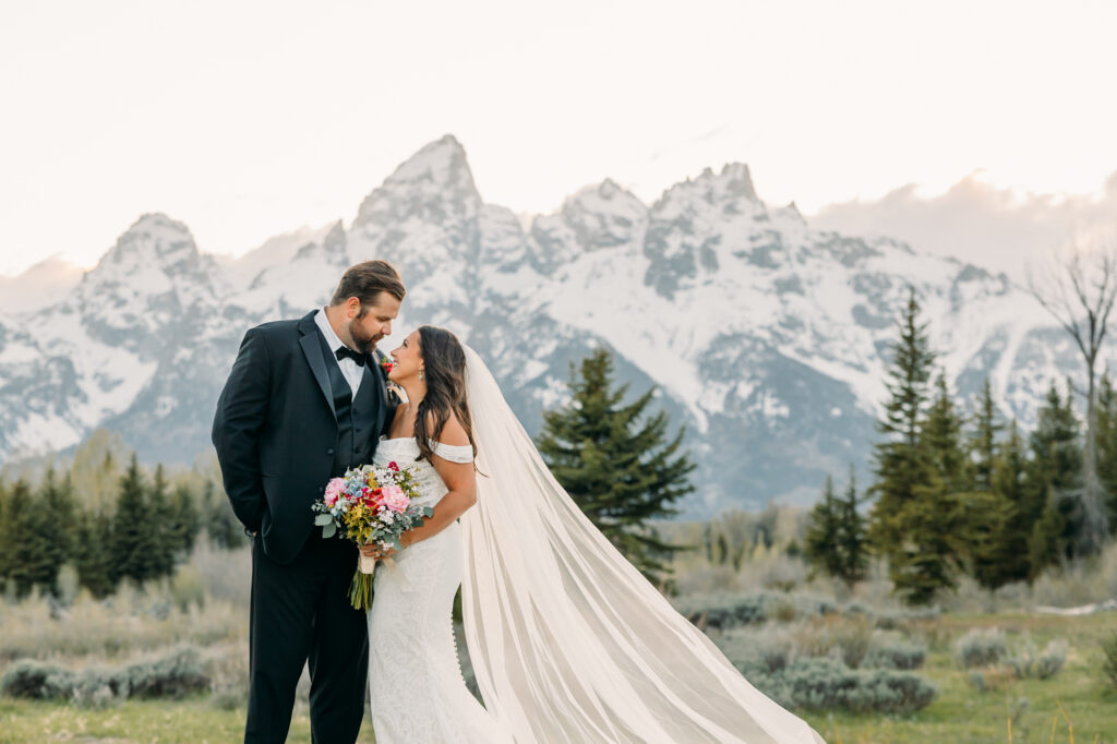 Jackson Hole Small Wedding, Rainy wedding ceremony at Schwabacher’s Landing, Grand Teton National Park Wedding, Elopement photos