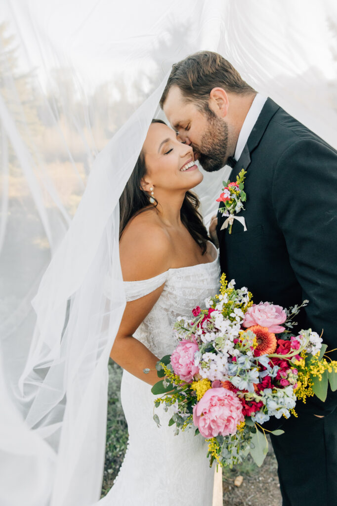Jackson Hole Small Wedding, Rainy wedding ceremony at Schwabacher’s Landing, Grand Teton National Park Wedding, Elopement photos