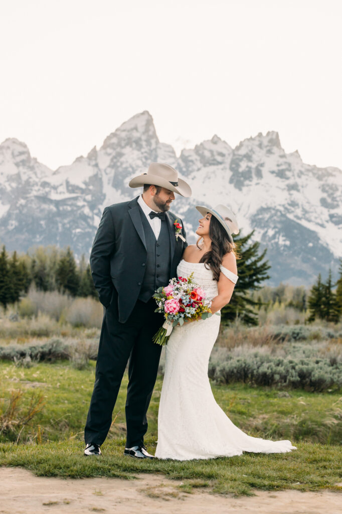 Jackson Hole Small Wedding, Rainy wedding ceremony at Schwabacher’s Landing, Grand Teton National Park Wedding, Elopement photos