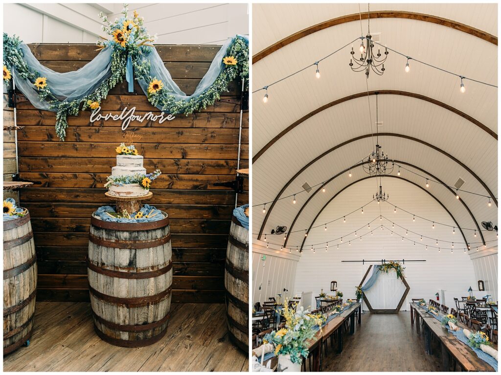 Summer Sunflower inspired Idaho Falls LDS Temple Wedding with reception at Barn on 1st