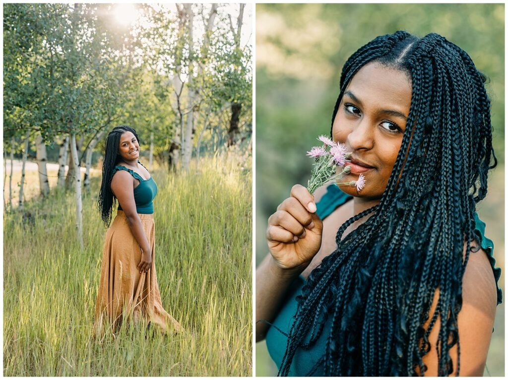 Swan Valley and Idaho Falls Highschool Senior session with mountains and horses